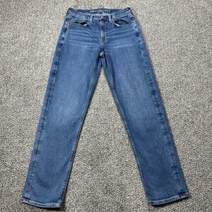 American Eagle Jeans Womens 6 Long Blue 90s Straight Medium Wash Stretch Denim